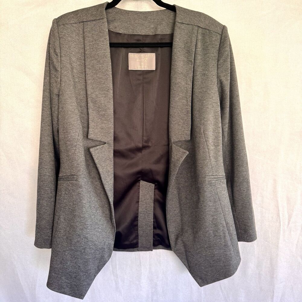 NWT Melissa McCarthy Seven7 Blazer Size M Open Front Gray Pockets Career Office